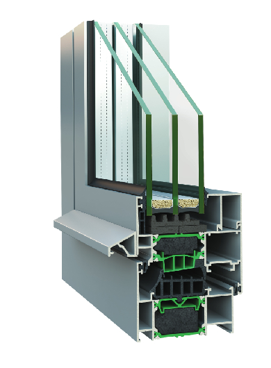 characteristics Tilt & Turn Highly Thermal Insulating System</br>The most demanding thermal insulation requirements